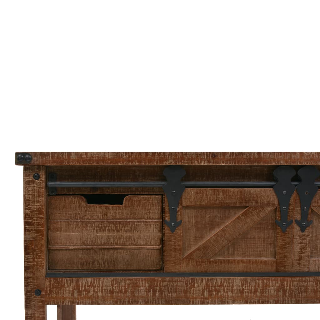 Console en Bois Ancien au design Industriel-La-Fabrique-Industrielle