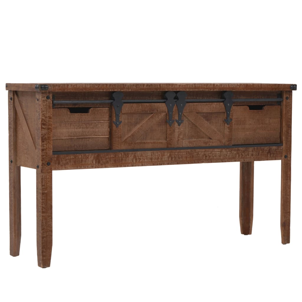 Console en Bois Ancien au design Industriel-La-Fabrique-Industrielle