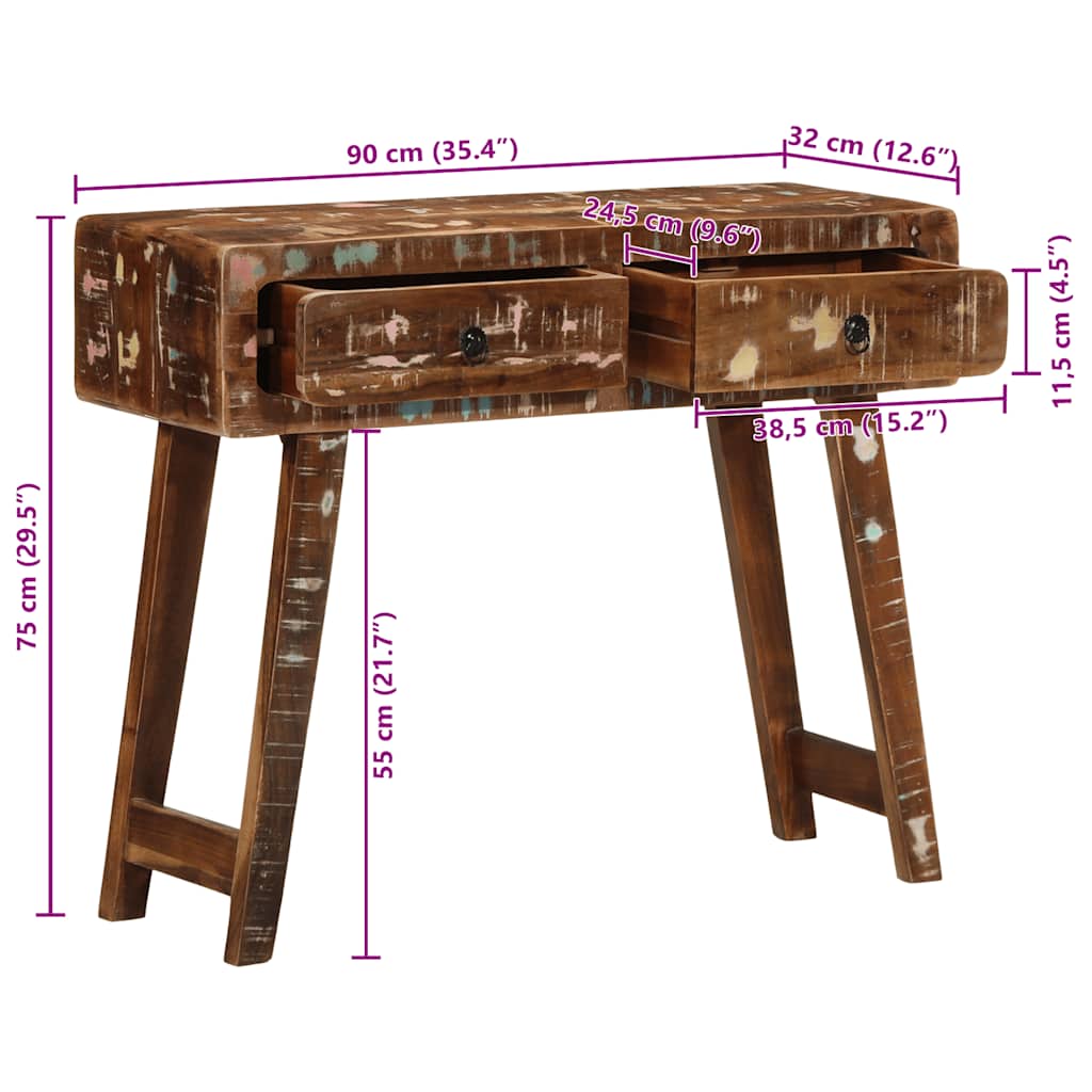 Console en Bois Massif d'Occasion Style Industriel-La-Fabrique-Industrielle