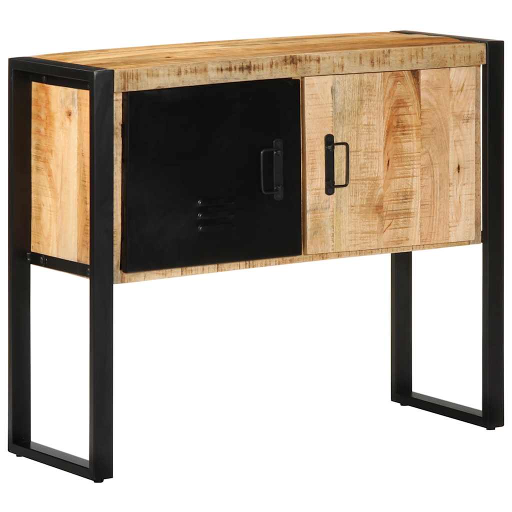 Console en Bois Massif et Pieds en Métal-Bois de manguier brut massif-1-La-Fabrique-Industrielle