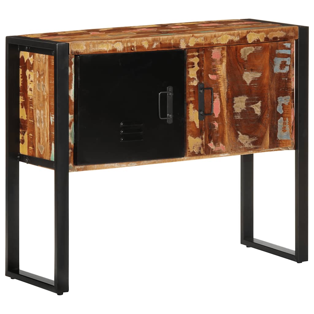 Console en Bois Massif et Pieds en Métal-bois de récupération massif-1-La-Fabrique-Industrielle