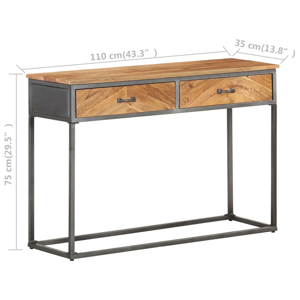 Console en Bois d'Acacia avec Rangement-La-Fabrique-Industrielle