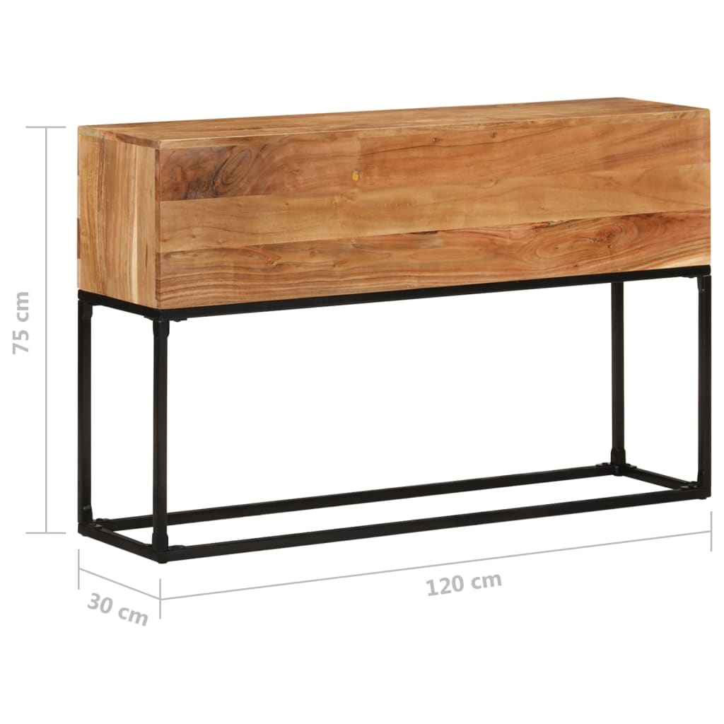 Console en Bois d'Acacia et Fer de 120 cm-La-Fabrique-Industrielle
