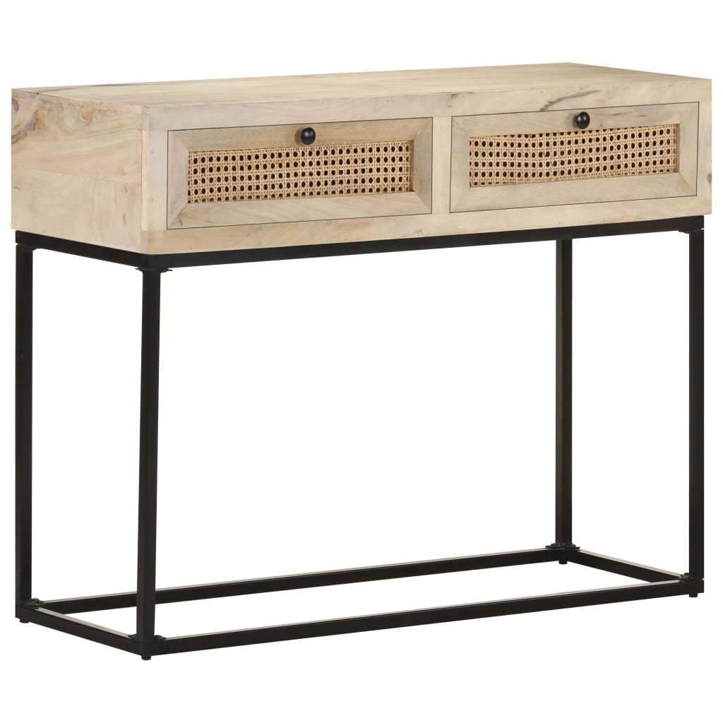 Console en Bois de Manguier et Canne Naturelle-La-Fabrique-Industrielle