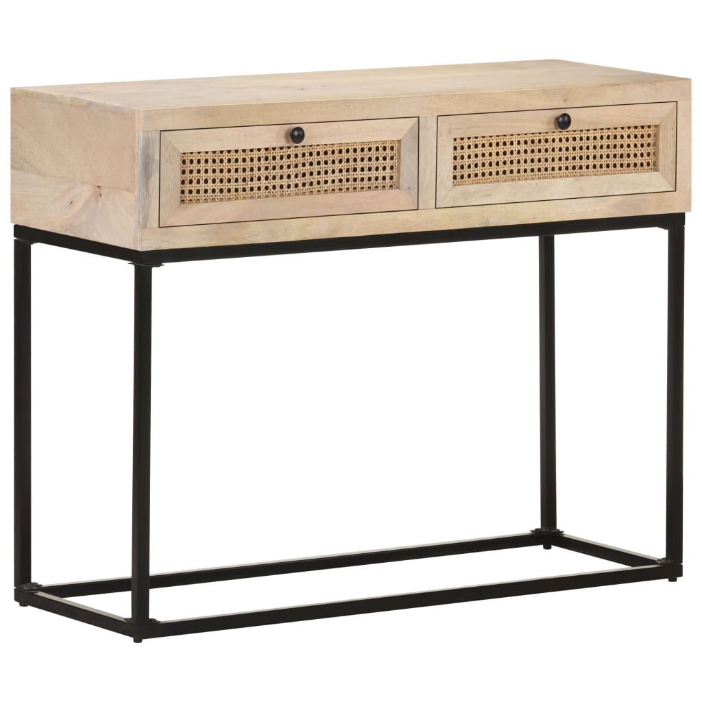 Console en Bois de Manguier et Canne Naturelle-La-Fabrique-Industrielle