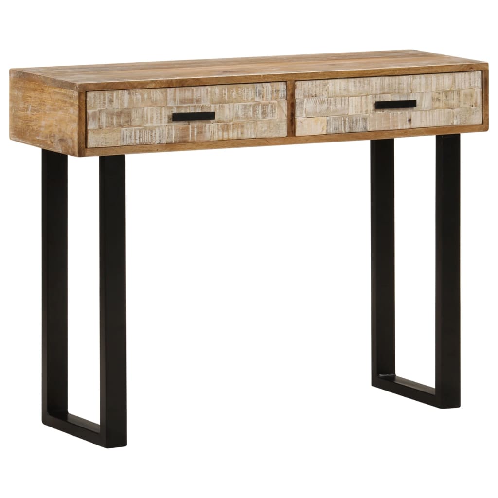 Console en Bois de Manguier et Fer Forgé-La-Fabrique-Industrielle