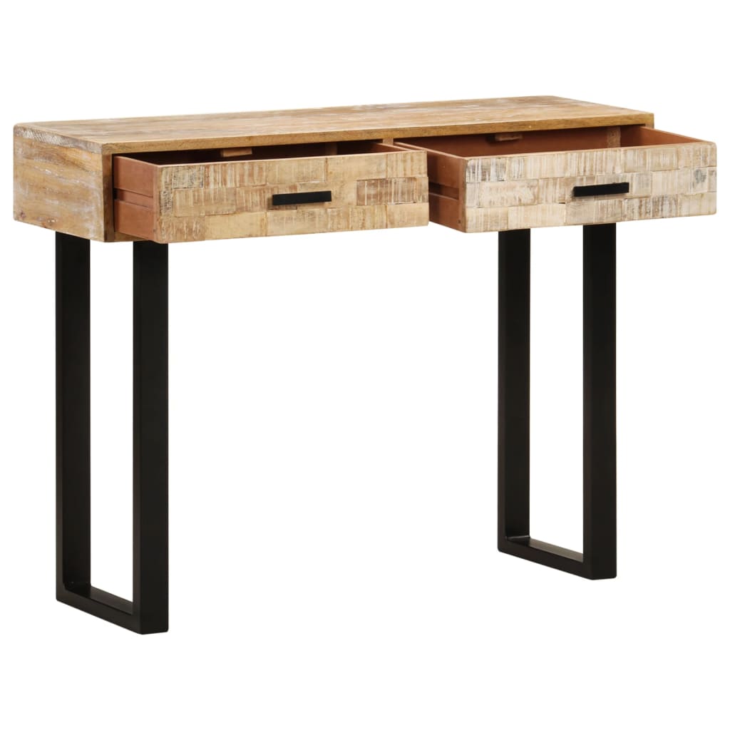 Console en Bois de Manguier et Fer Forgé-La-Fabrique-Industrielle
