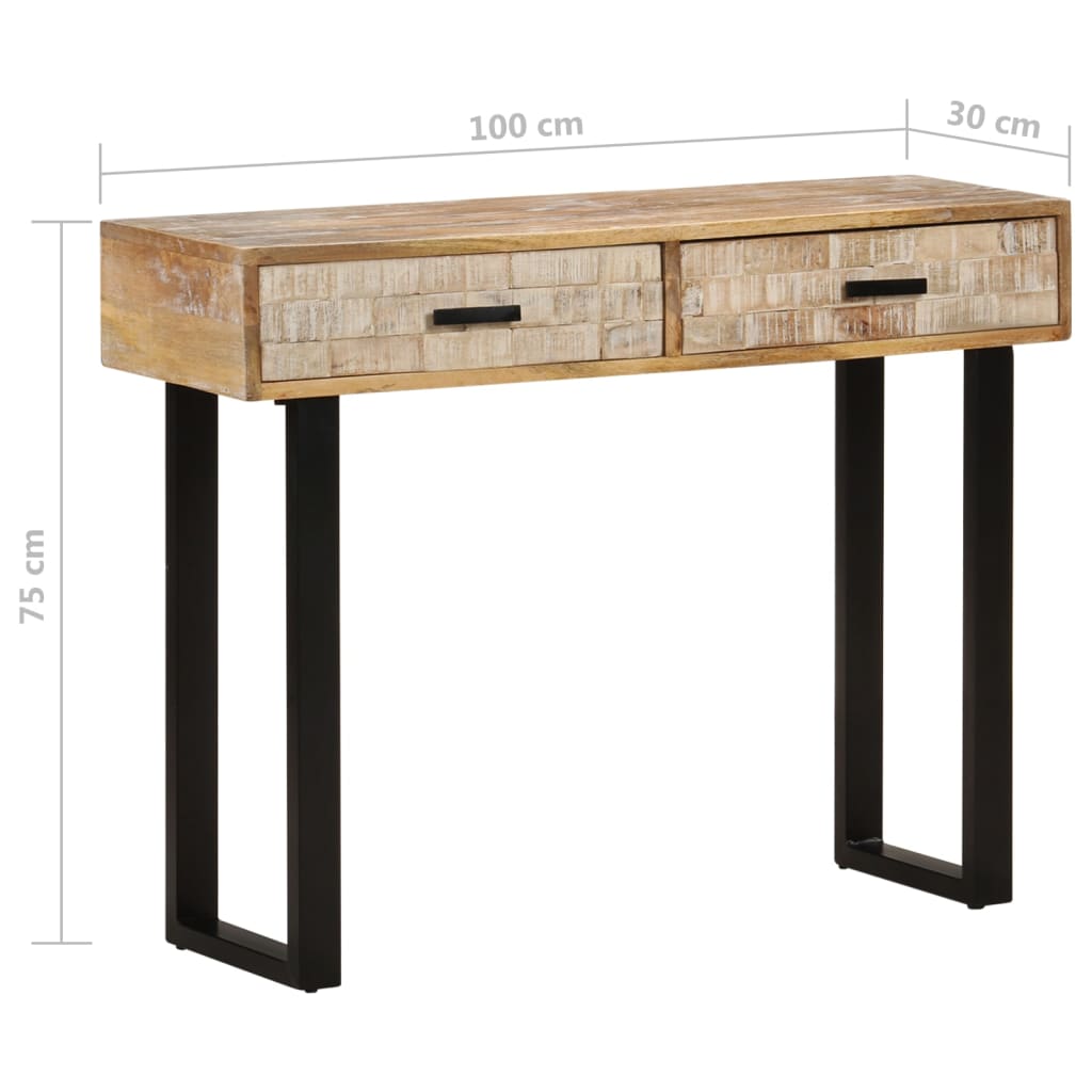 Console en Bois de Manguier et Fer Forgé-La-Fabrique-Industrielle
