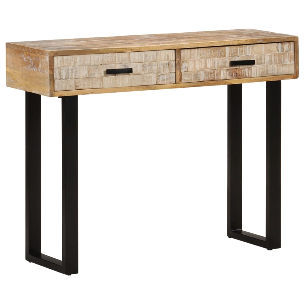 Console en Bois de Manguier et Fer Forgé-La-Fabrique-Industrielle