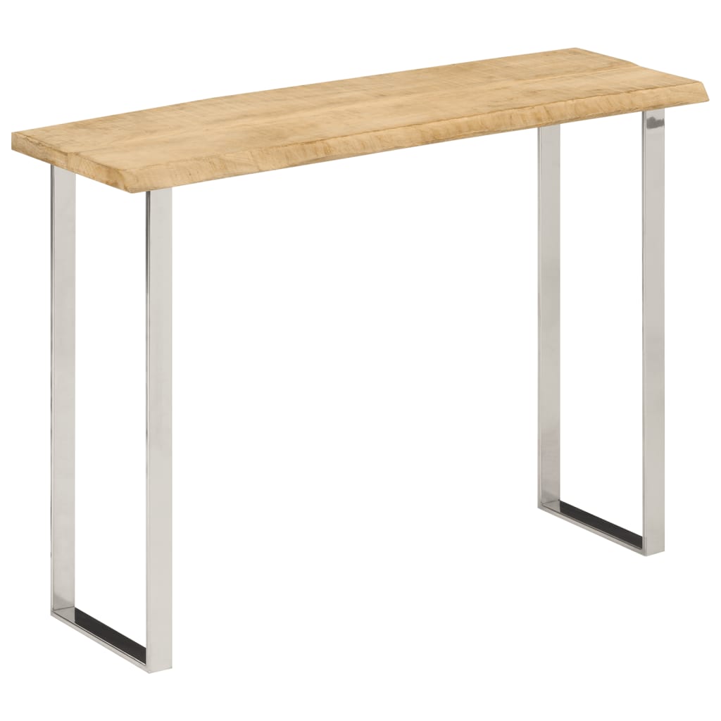 Console en Bois de Manguier et Métal-Argent-forme en U-1-La-Fabrique-Industrielle