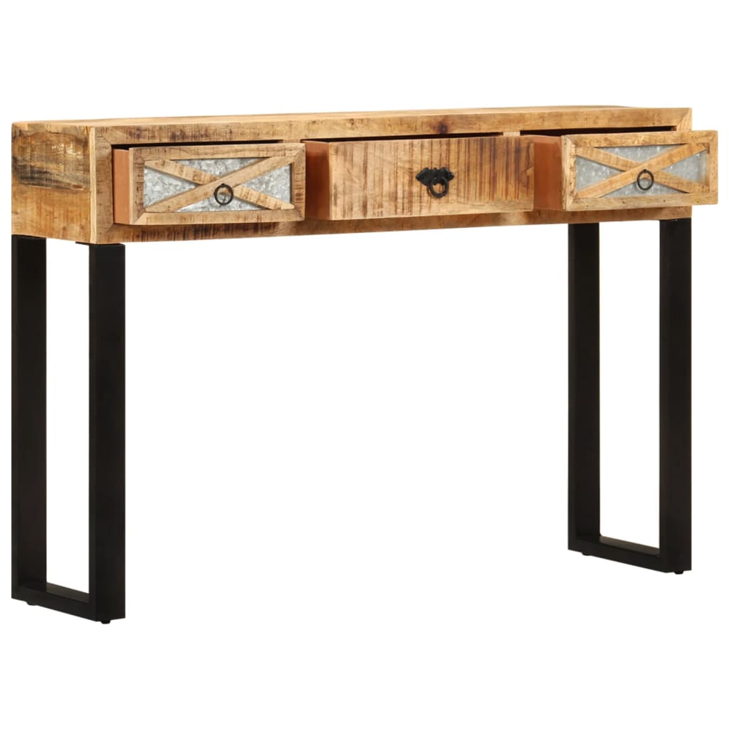 Console en Bois de Manguier et Métal Authentique-La-Fabrique-Industrielle