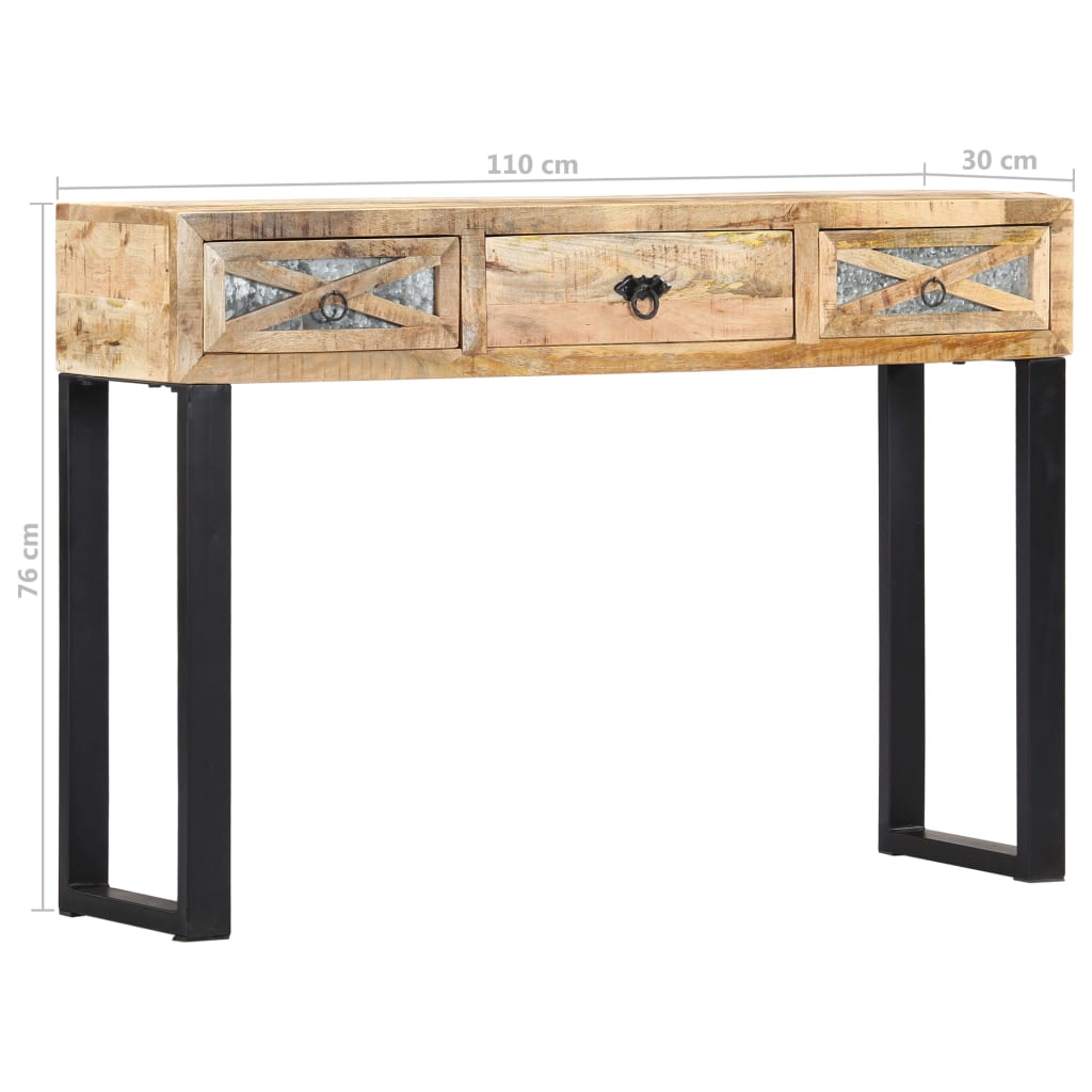Console en Bois de Manguier et Métal Authentique-La-Fabrique-Industrielle