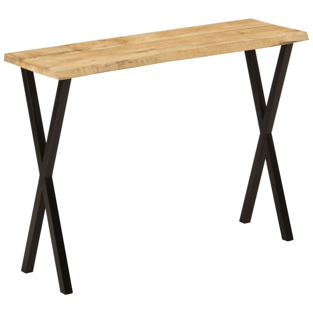 Console en Bois de Manguier et Métal-Noir-Forme en X-1-La-Fabrique-Industrielle