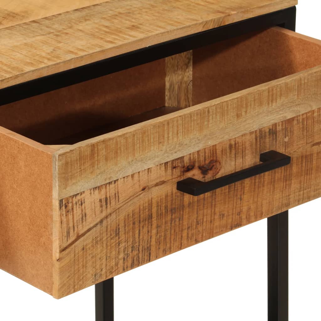Console en Bois de Manguier et Métal Noir avec Tiroir-La-Fabrique-Industrielle