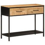 Console en Bois de Manguier et Métal Noir avec Tiroir-La-Fabrique-Industrielle