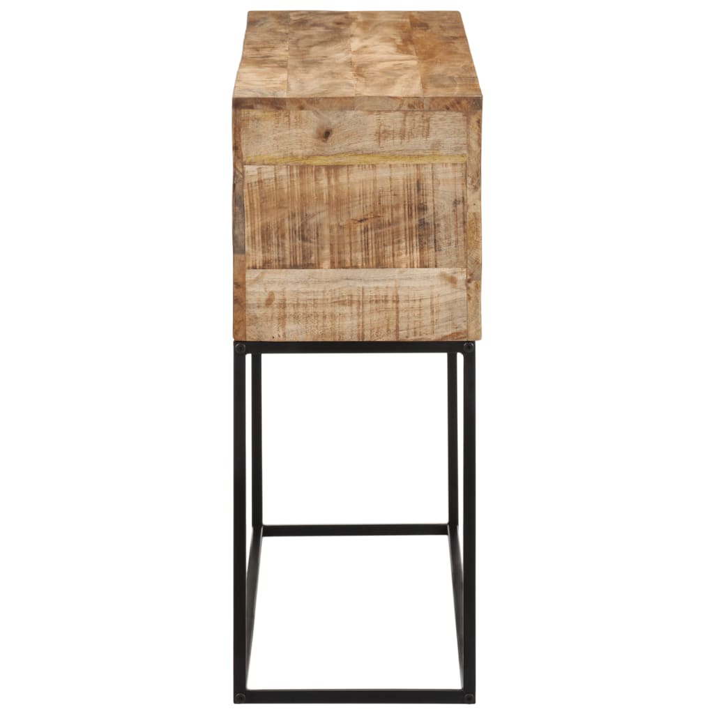 Console en Bois de Manguier et Métal Noir-La-Fabrique-Industrielle