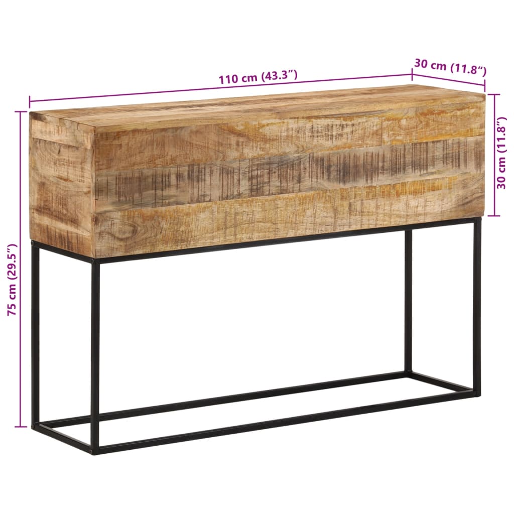 Console en Bois de Manguier et Métal Noir-La-Fabrique-Industrielle