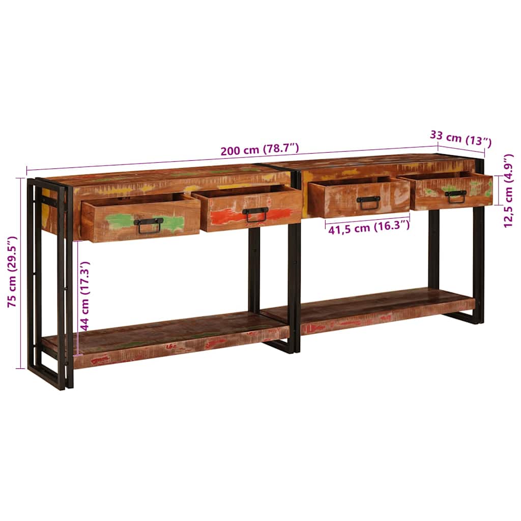 Console en Bois et Fer au Style Industriel-La-Fabrique-Industrielle