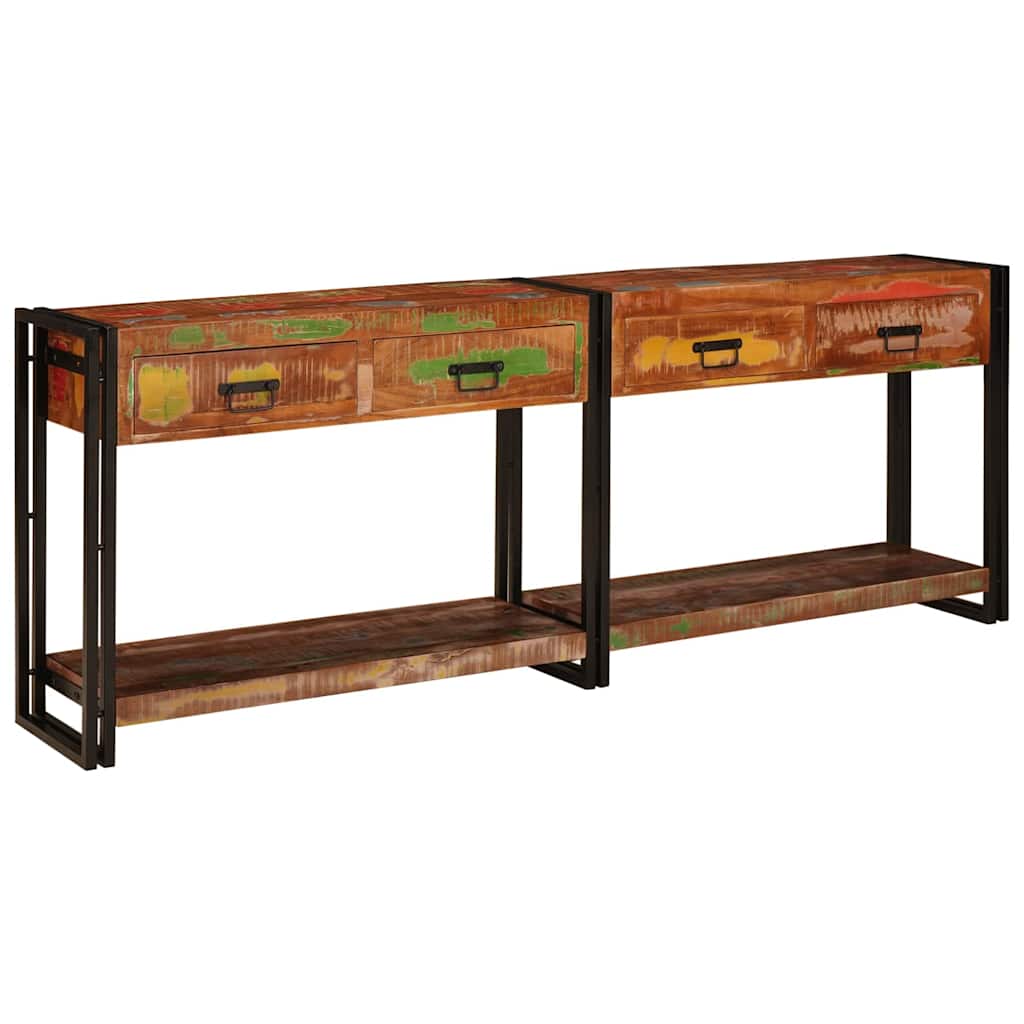 Console en Bois et Fer au Style Industriel-La-Fabrique-Industrielle