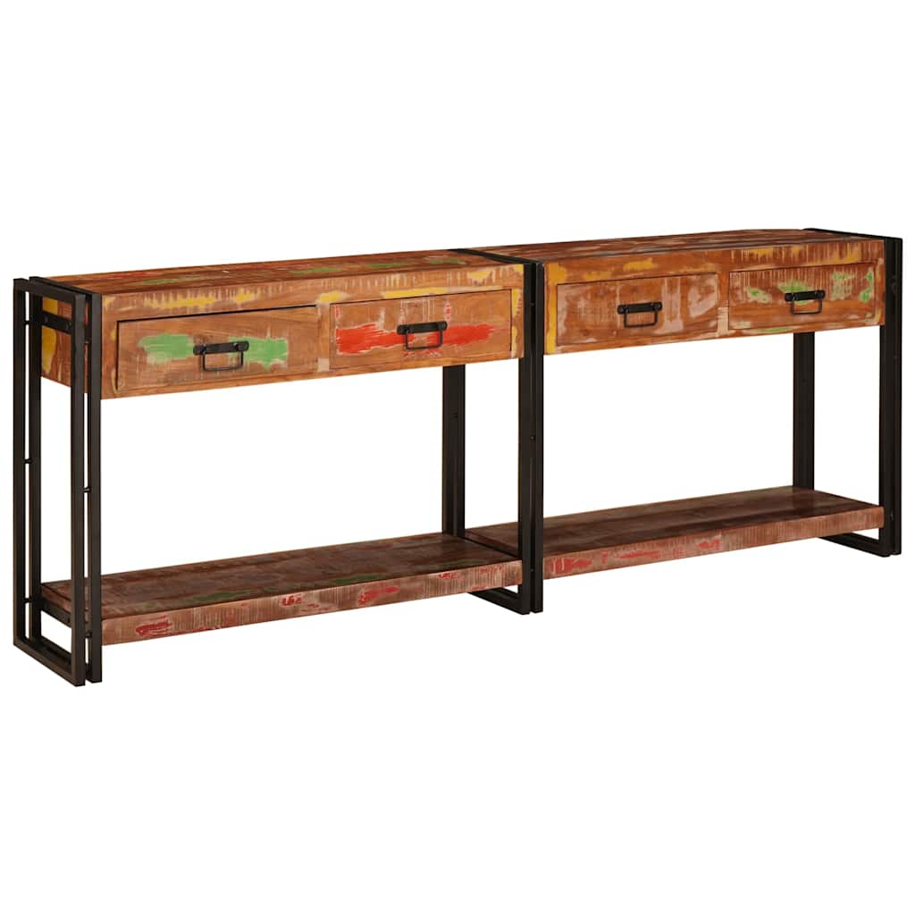 Console en Bois et Fer au Style Industriel-La-Fabrique-Industrielle