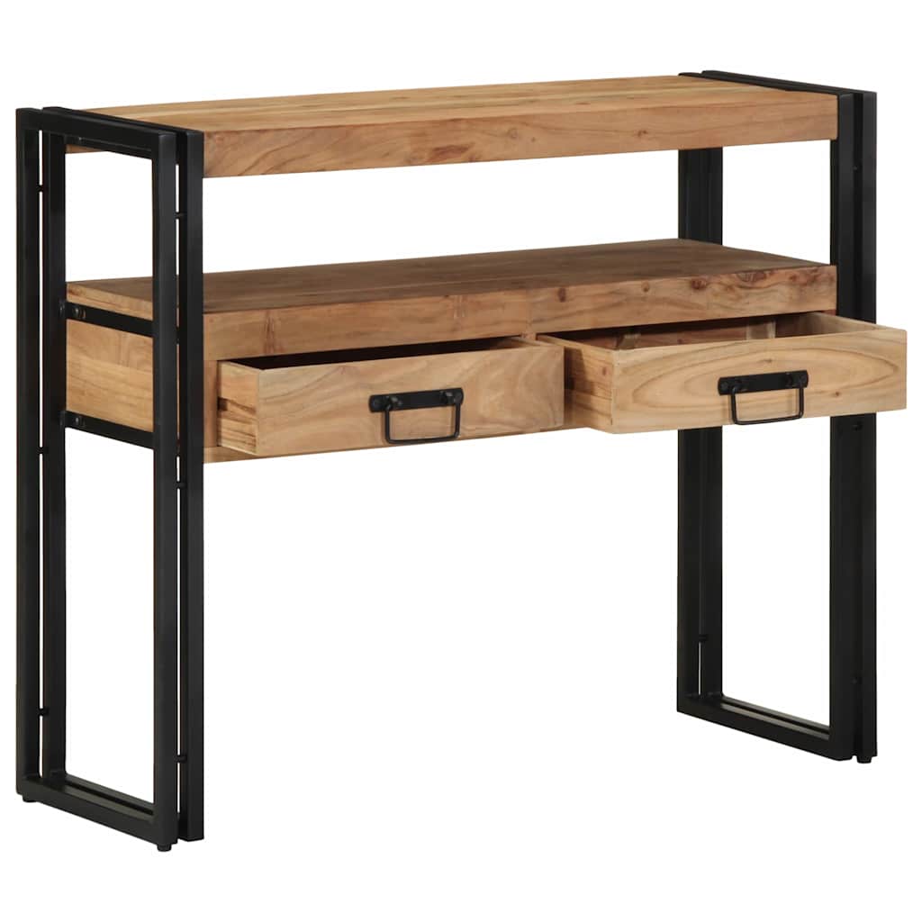 Console en Bois et Métal Industriel avec Tiroir-La-Fabrique-Industrielle