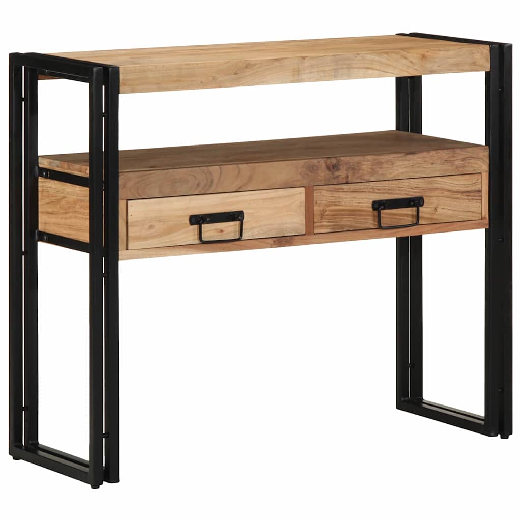 Console en Bois et Métal Industriel avec Tiroir-La-Fabrique-Industrielle