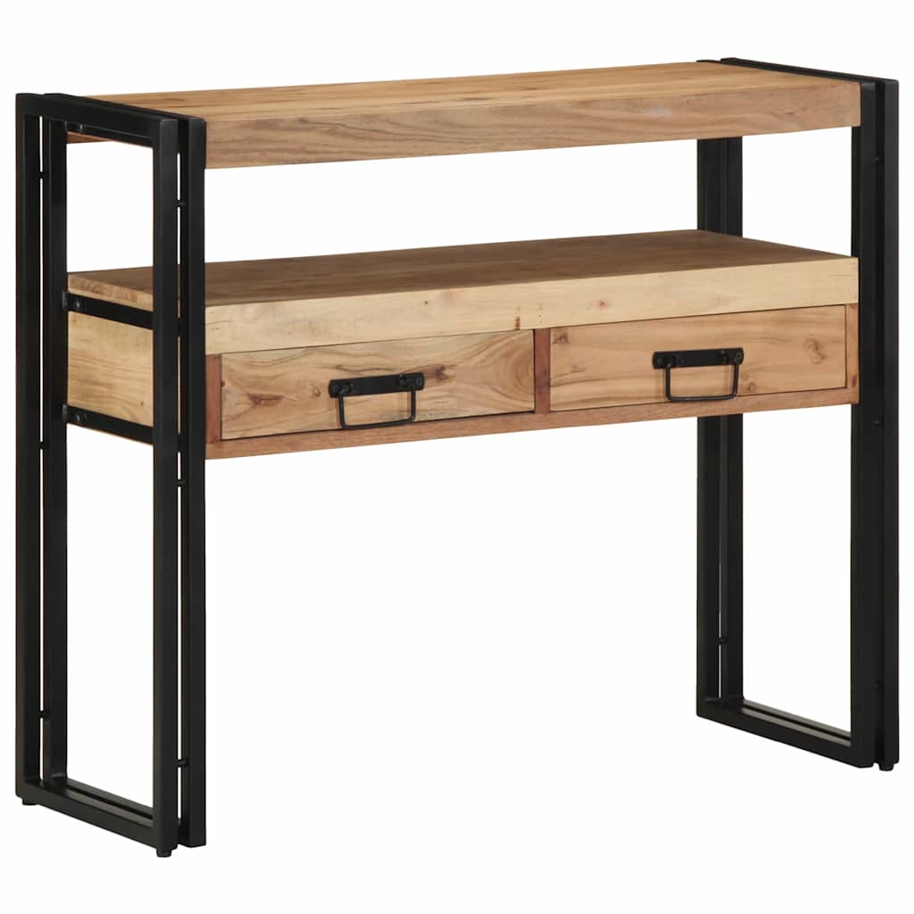 Console en Bois et Métal Industriel avec Tiroir-La-Fabrique-Industrielle