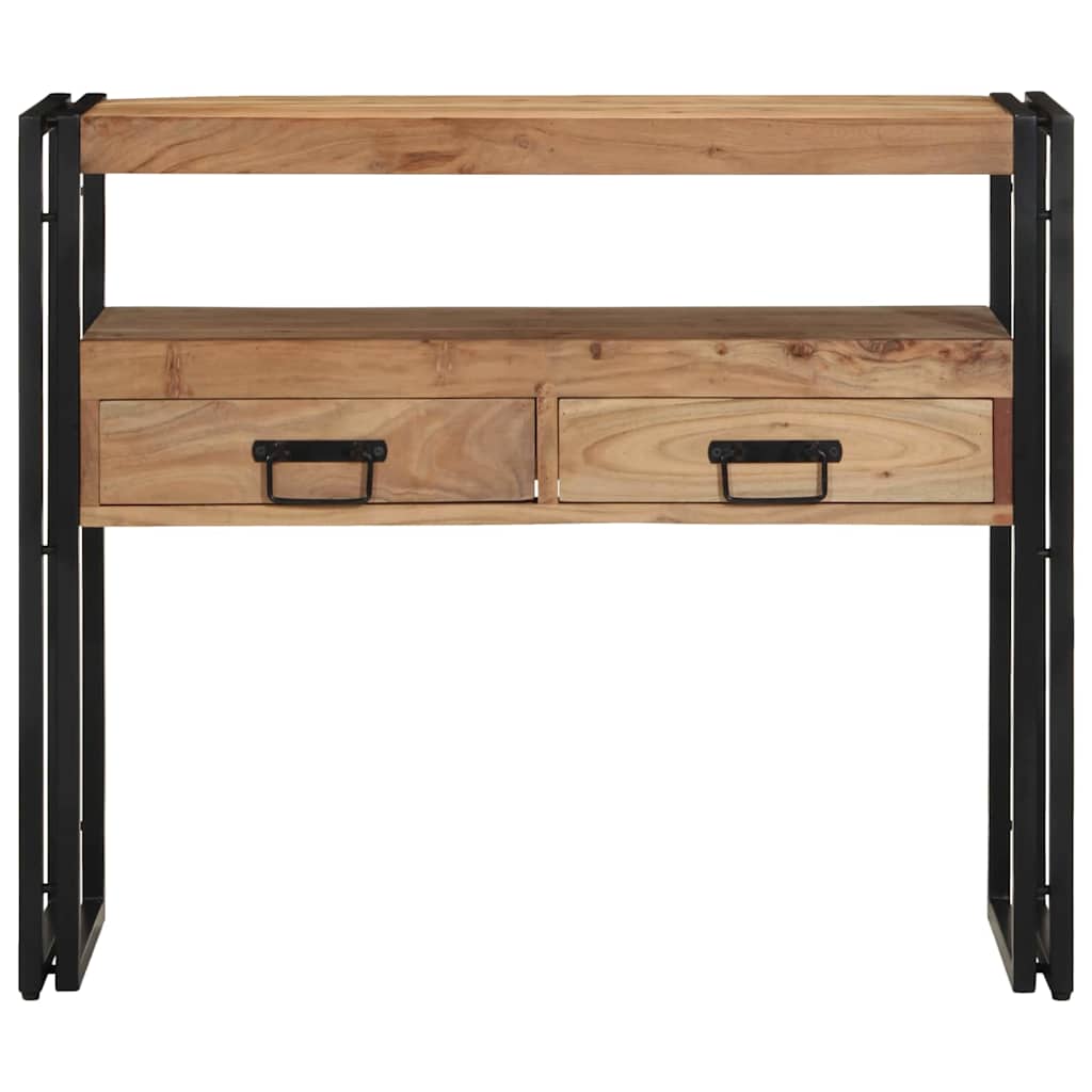 Console en Bois et Métal Industriel avec Tiroir-La-Fabrique-Industrielle