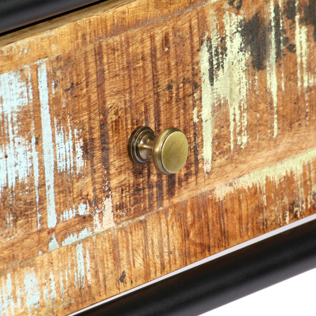 Console en Métal Noir et Bois avec Tiroir-La-Fabrique-Industrielle