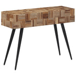 Console en Teck Massif et Fer-1-110 x 34 x 80 cm-La-Fabrique-Industrielle