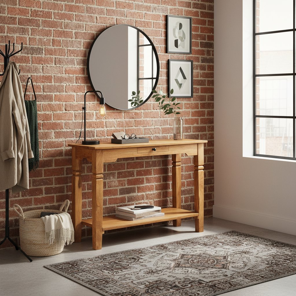 Console Élégante en Bois Massif de 80 Cm