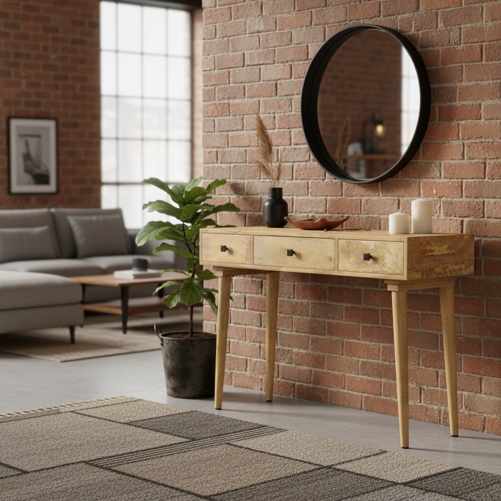 Console de Salon en Bois de Manguier Massif