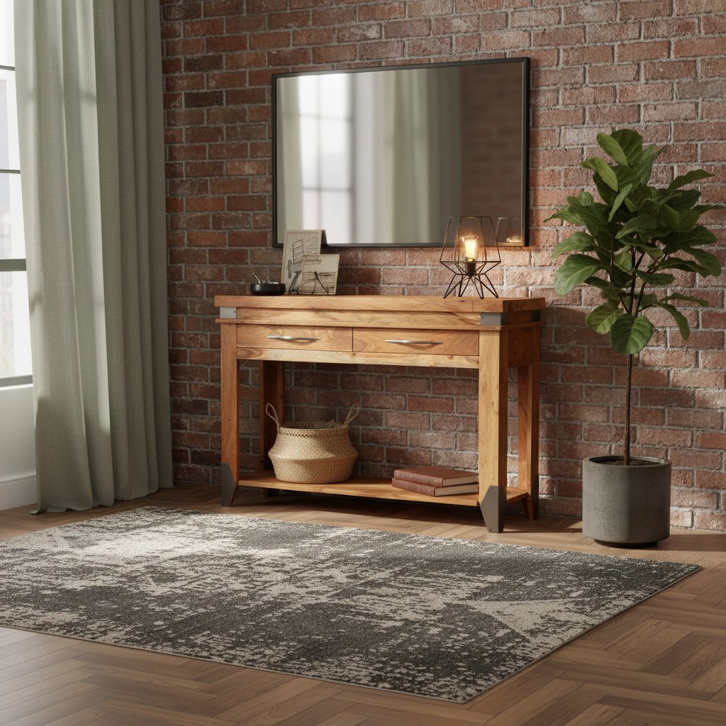 Console en Bois Massif Brut d'Acacia