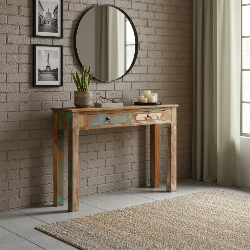 Console en Bois Massif de Récupération