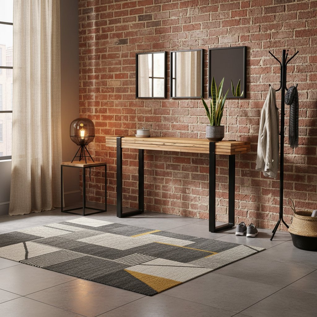 Console en Bois Recyclé Style Industriel