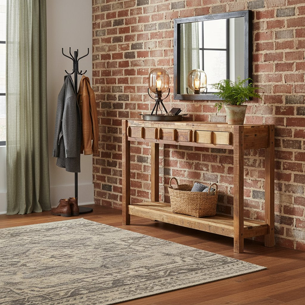 Console en Bois Recyclé au Style Rustique