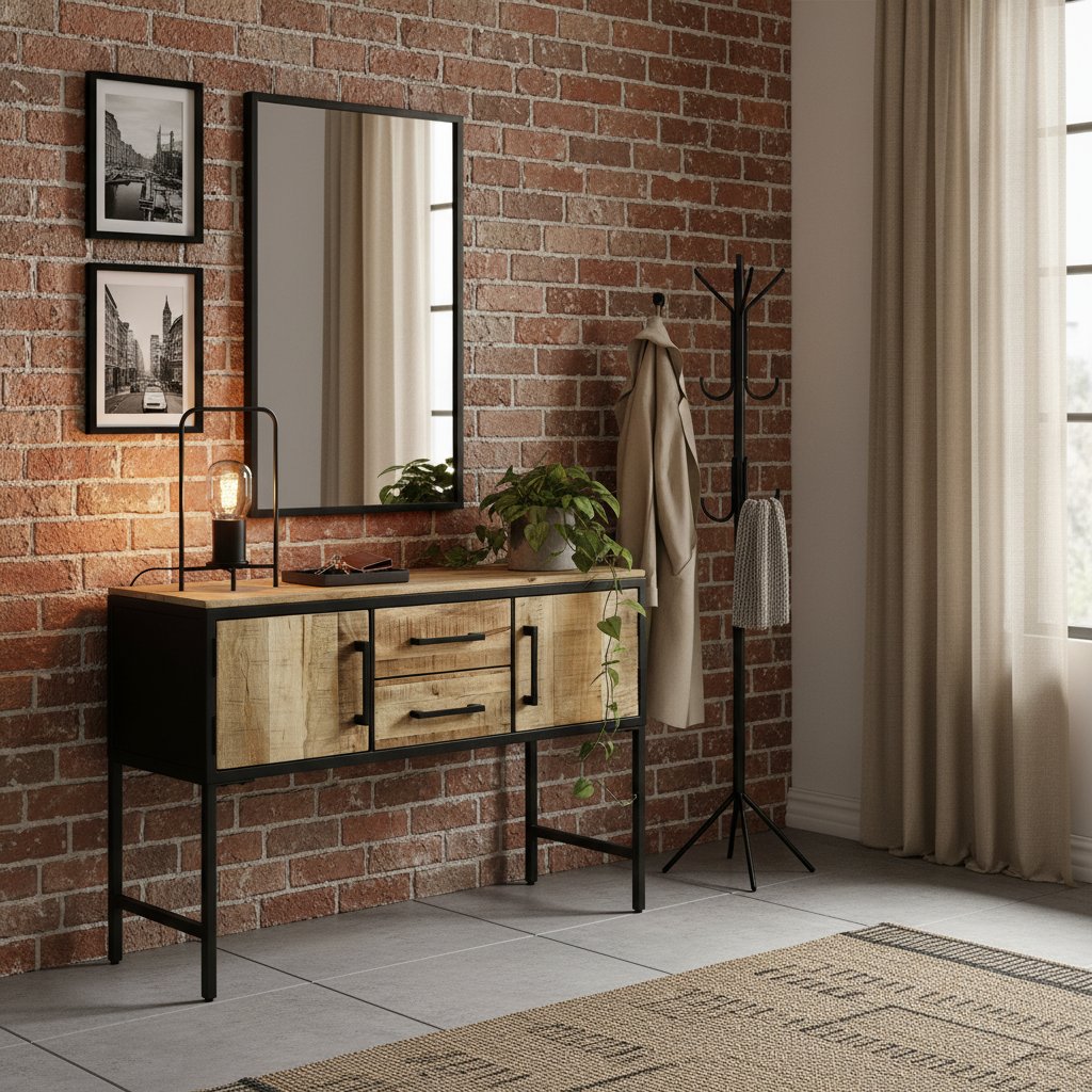 Console en Bois Rustique avec Charme Naturel