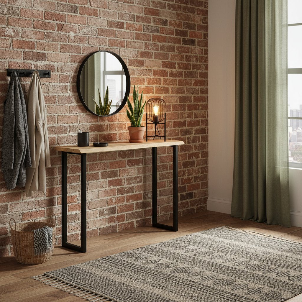 Console en Bois de Manguier et Métal