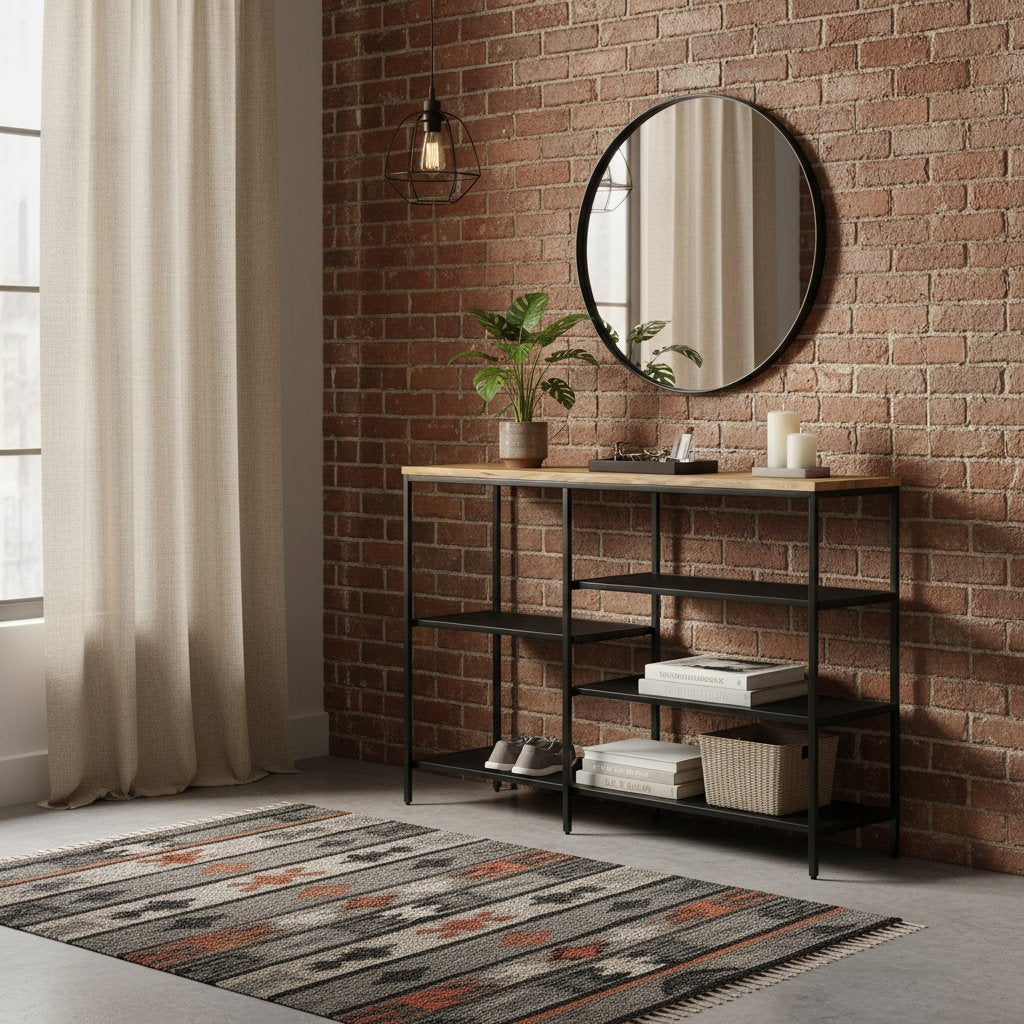 Console en Bois et Métal Style Industriel