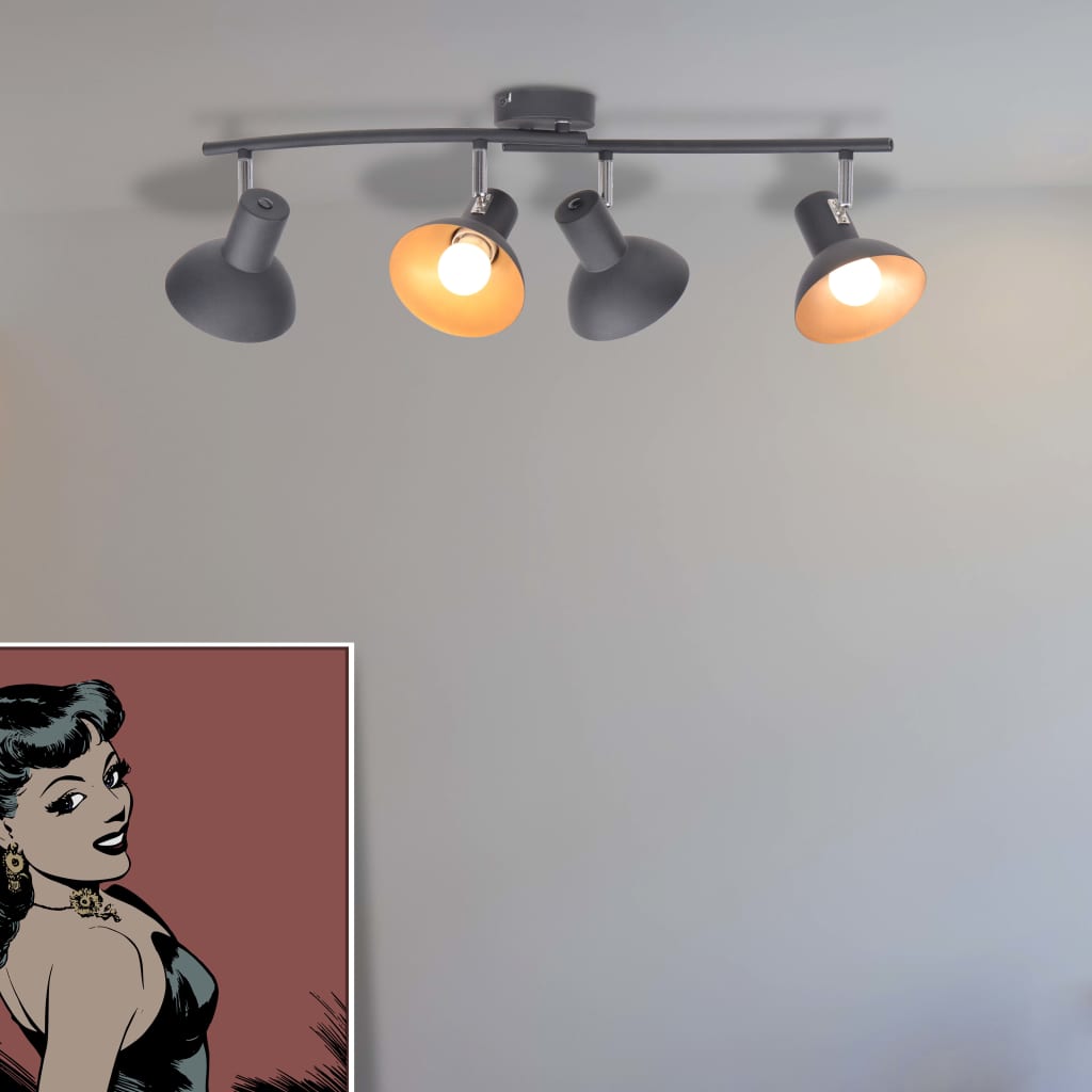 Éclairage Plafonnier Industriel LED Noir et Doré-1-4-La-Fabrique-Industrielle