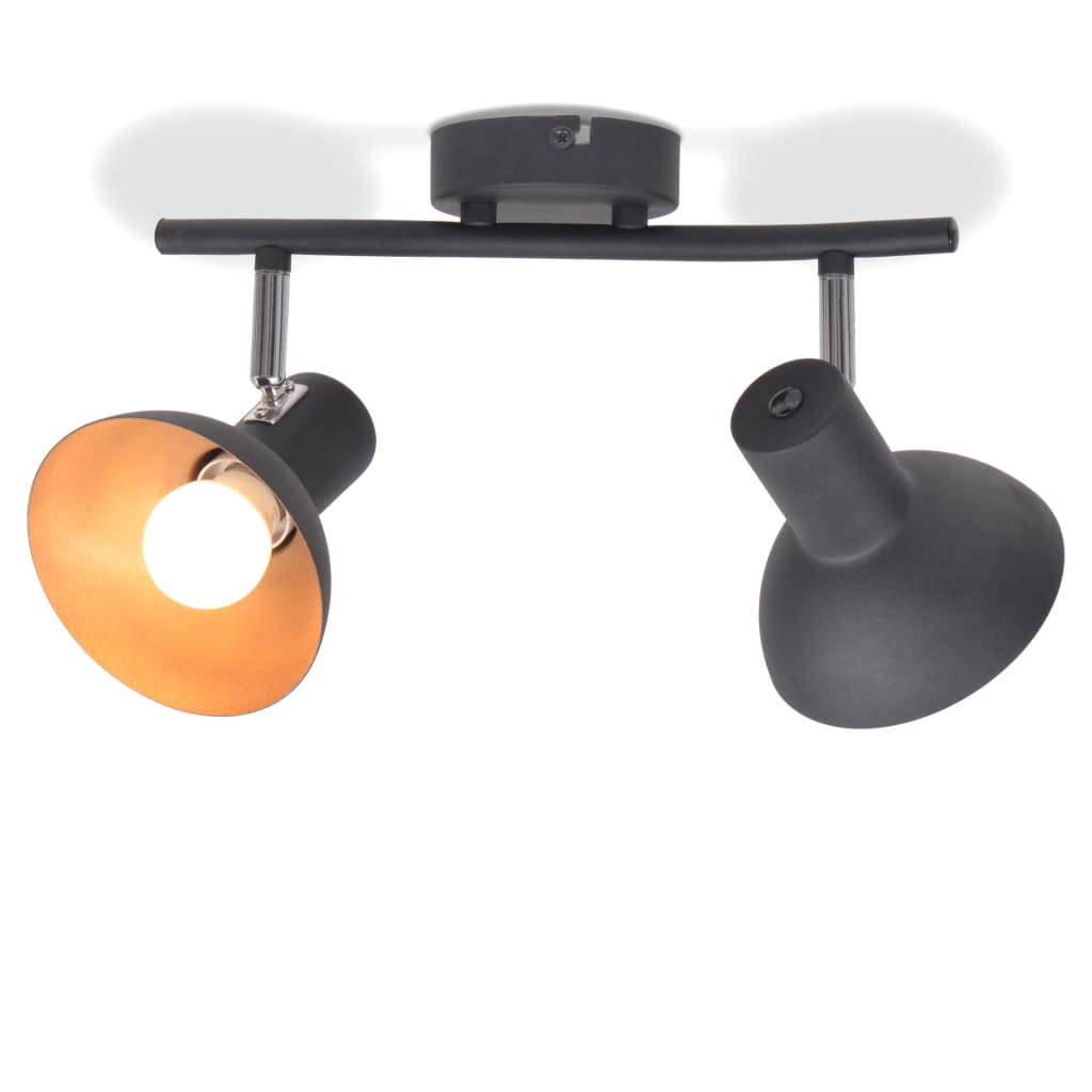 Éclairage Plafonnier Industriel LED Noir et Doré-La-Fabrique-Industrielle