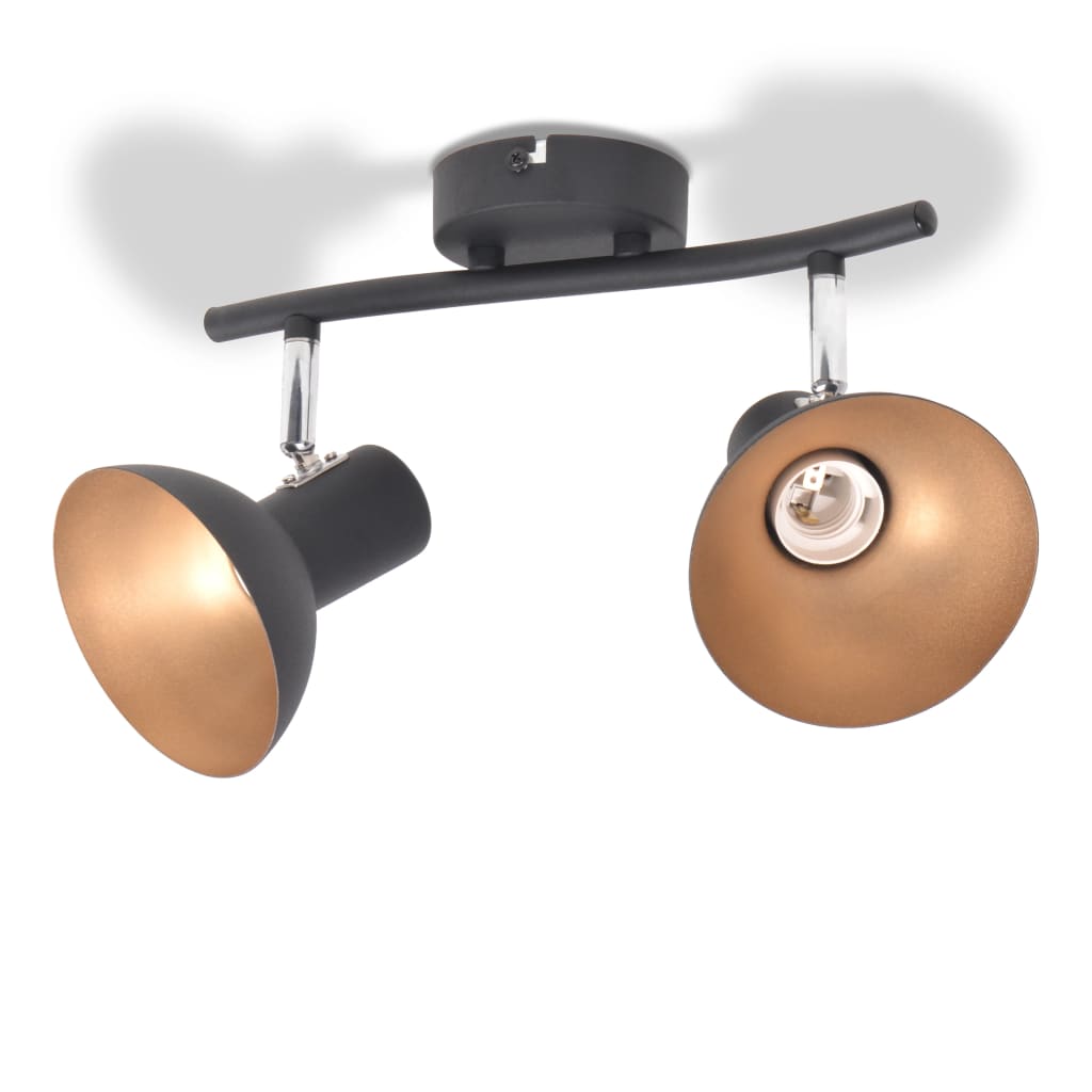 Éclairage Plafonnier Industriel LED Noir et Doré-La-Fabrique-Industrielle