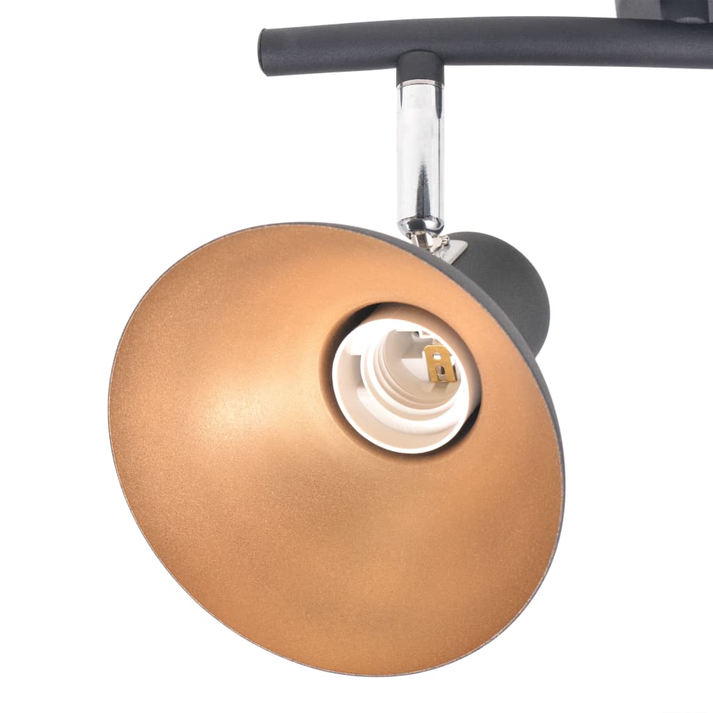 Éclairage Plafonnier Industriel LED Noir et Doré-La-Fabrique-Industrielle