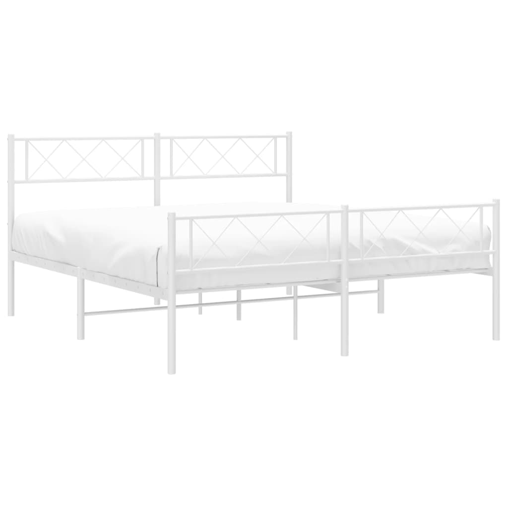 Élégant Lit Métallique 140X190 Blanc-La-Fabrique-Industrielle