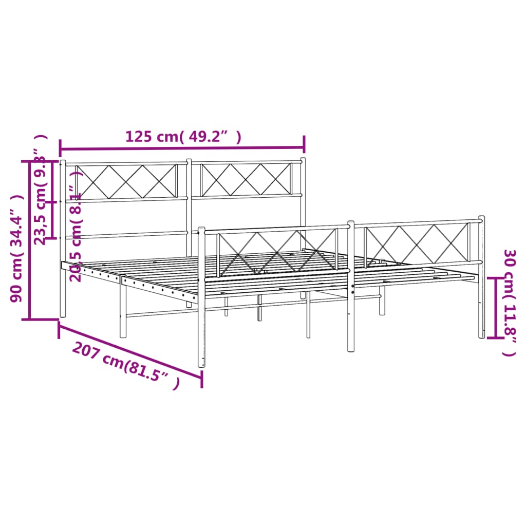 Élégant Lit Métallique 140X190 Blanc-La-Fabrique-Industrielle