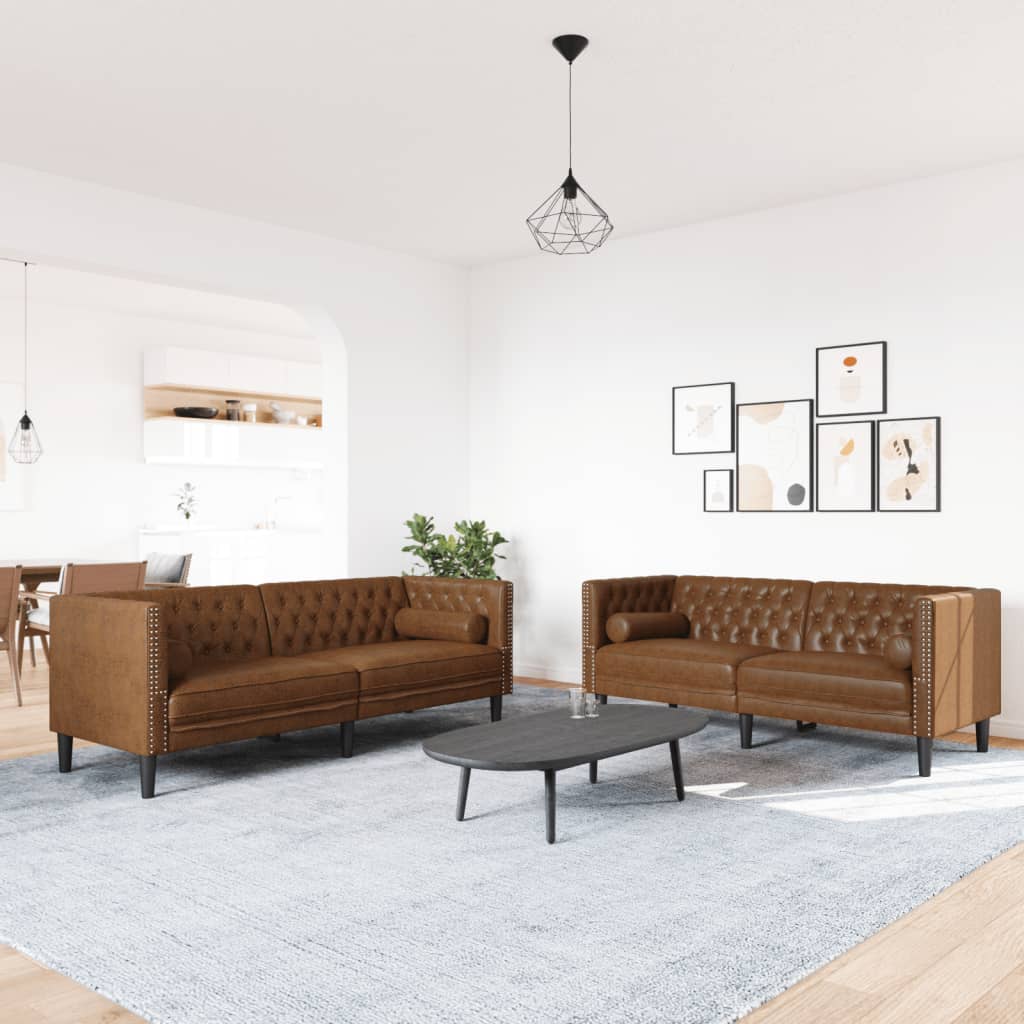 Ensemble Canapé Chesterfield en Similicuir-La-Fabrique-Industrielle