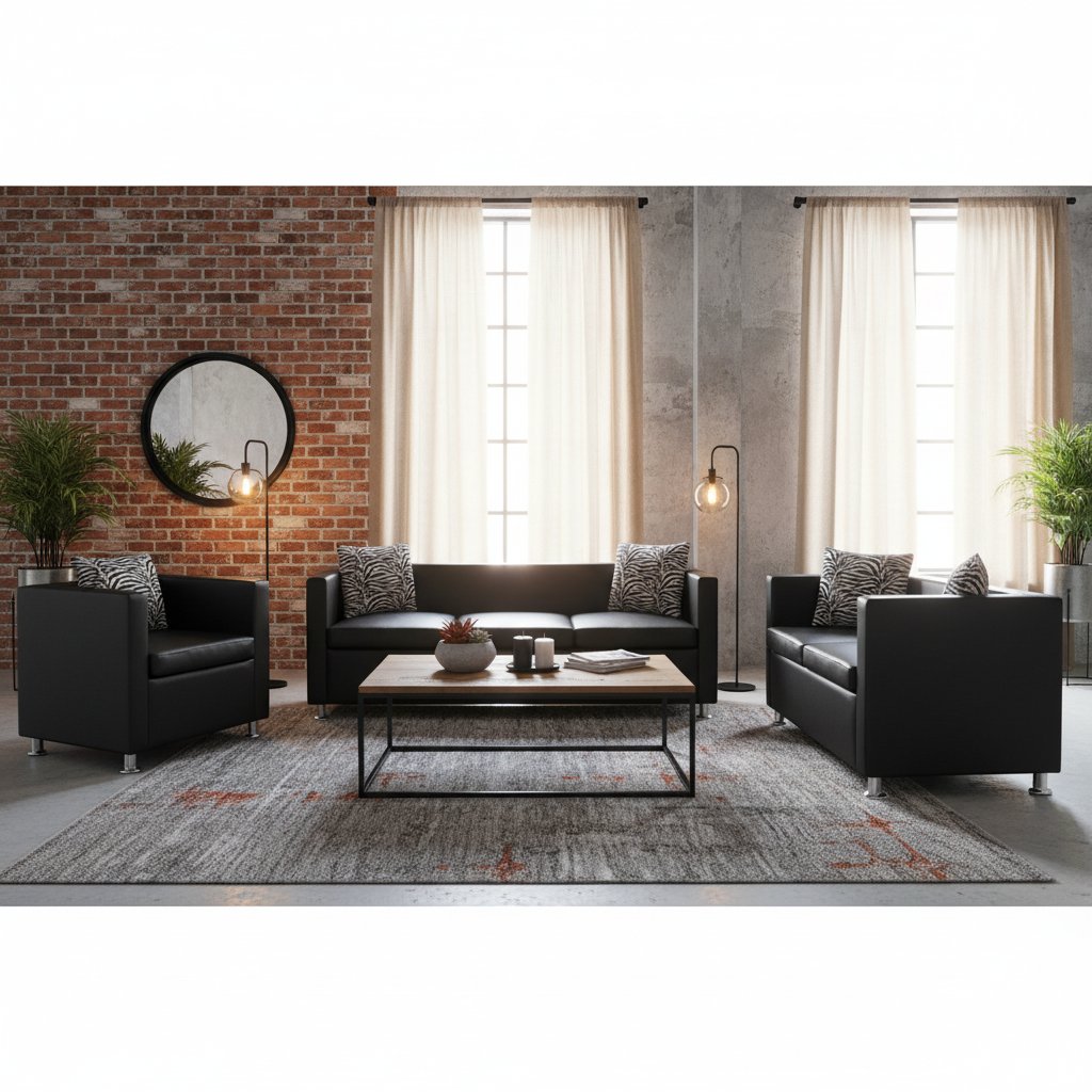 Ensemble Canapé en Cuir Synthétique