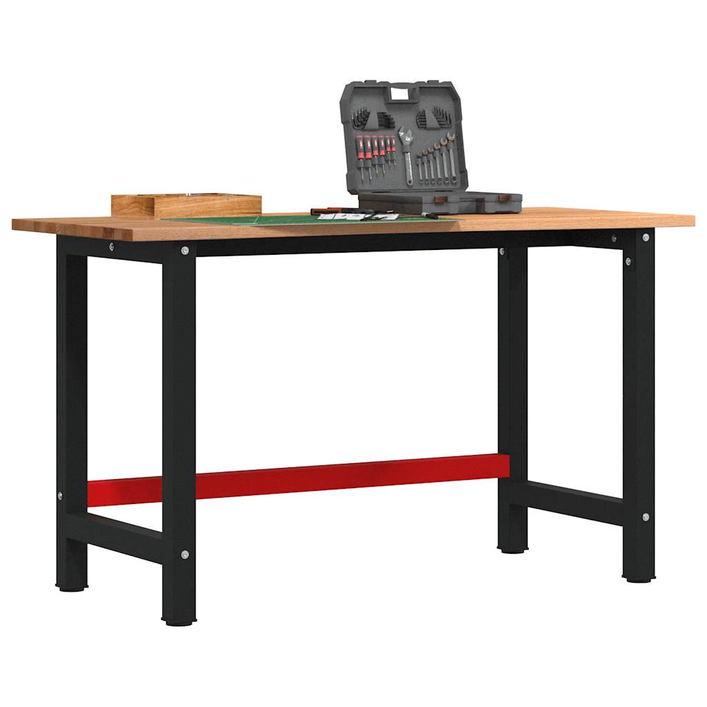 Établi 100X60X81,5 Cm Bois De Chêne Massif-Marron clair-1-140 x 60 x 81.5 cm-La-Fabrique-Industrielle