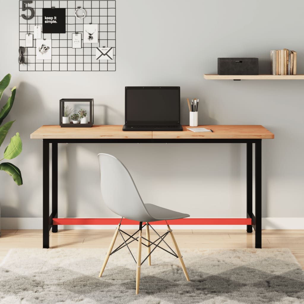 Établi 80X55X81,5 Cm Bois Massif De Hêtre Et Métal-1-150 x 55 x 81.5 cm-La-Fabrique-Industrielle