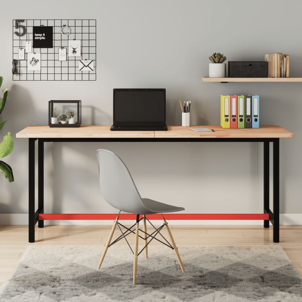 Établi 80X55X81,5 Cm Bois Massif De Hêtre Et Métal-1-180 x 55 x 81.5 cm-La-Fabrique-Industrielle